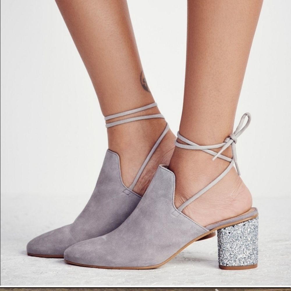 Free People sparkler wrap mule heels